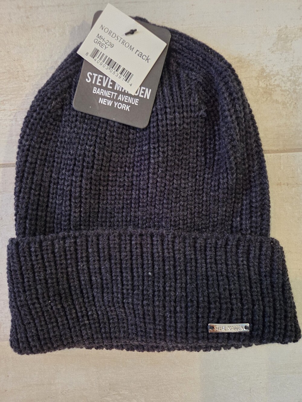 Steve Madden Charcoal Beanie NWT